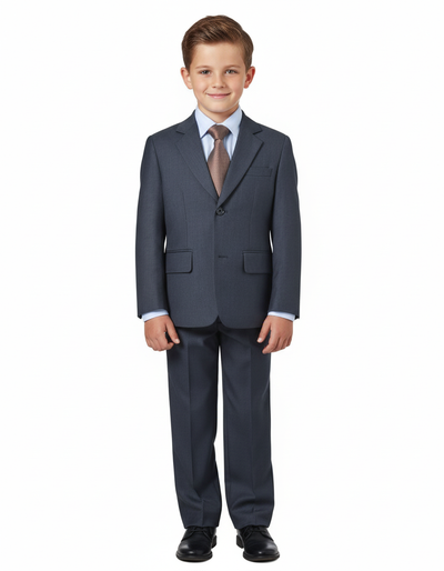 Tussoni Slim Fit Charcoal Boys Suit