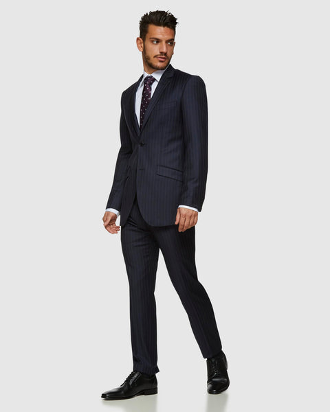 18842 Navy Regular Fit Water Resistant Nano Patterned Suit