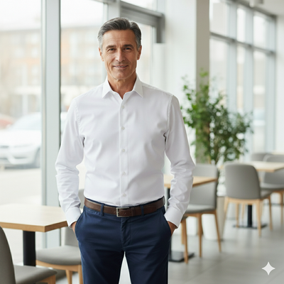 Emiliano Cotton Non Iron White Shirt