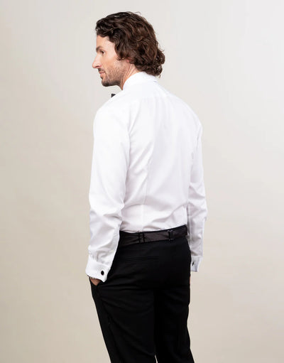Rembrandt Avalon White Twill Formal Shirt with Marcella Bib and Cuffs