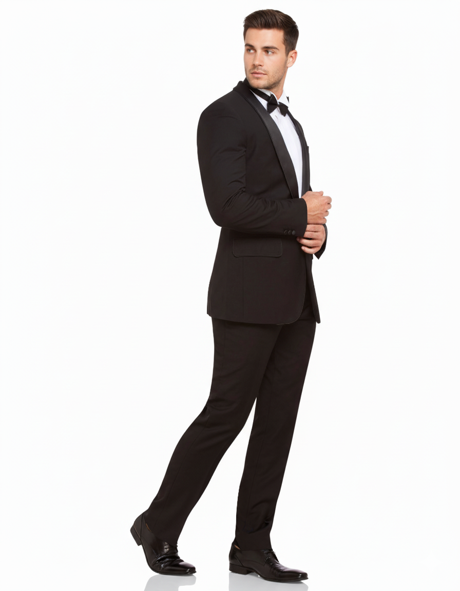 Livorno 1 Button Dinner Suit Set with Narrow Shawl Collar