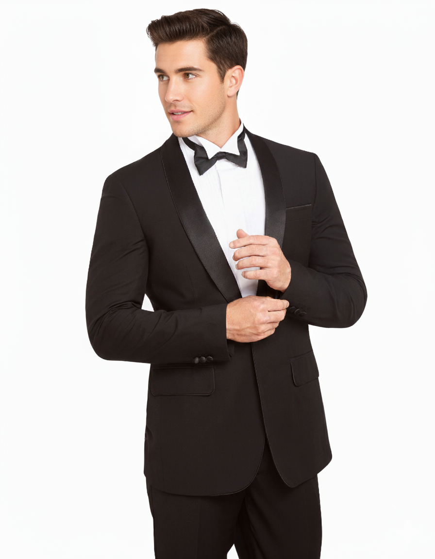Livorno 1 Button Dinner Suit Set with Narrow Shawl Collar