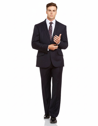 PGH Pure Wool Navy 2-Trouser Suit Set