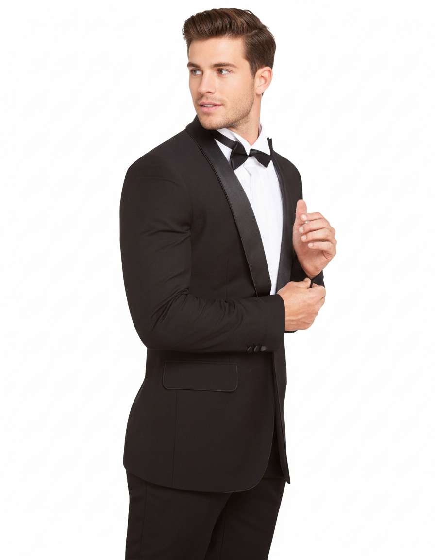 Livorno 1 Button Dinner Suit Set with Narrow Shawl Collar