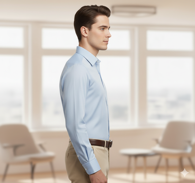 Emiliano Cotton Classic Fit Blue Shirt