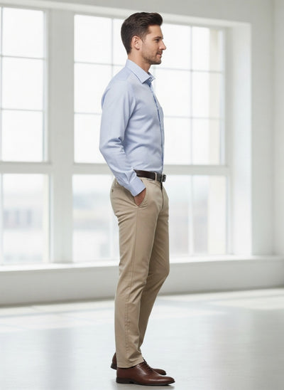 Emiliano Cotton Slim Fit Blue Shirt