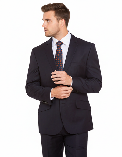 PGH Pure Wool Navy 2-Trouser Suit Set