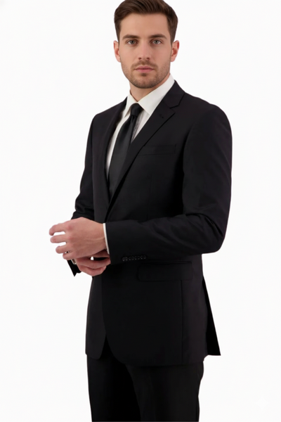 Emiliano Abram Black Wool Suit Set