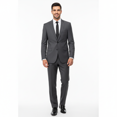 PGH Slim Fit Charcoal Wool Suit Set