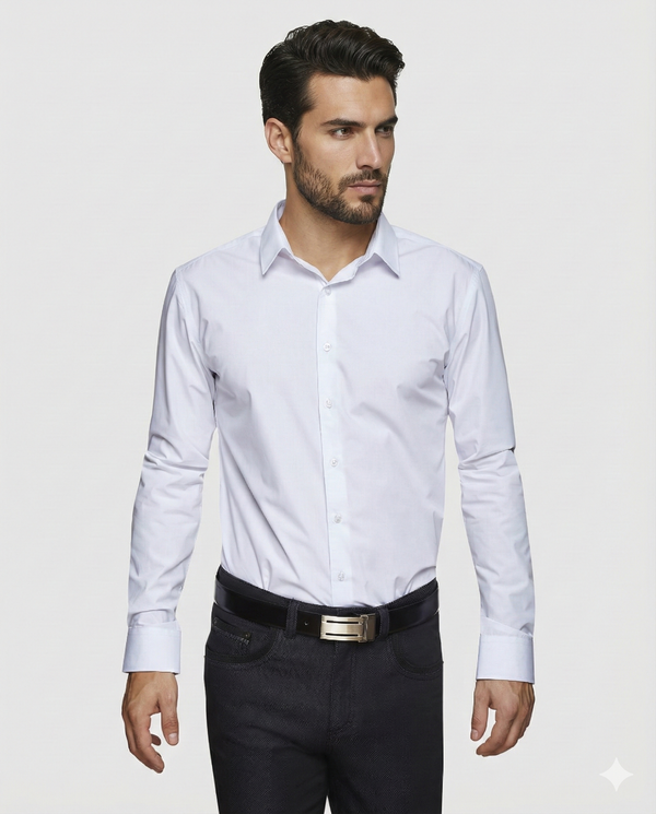 Gerase Body Fit White Shirt