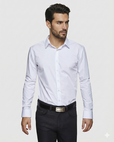 Gerase Body Fit White Shirt