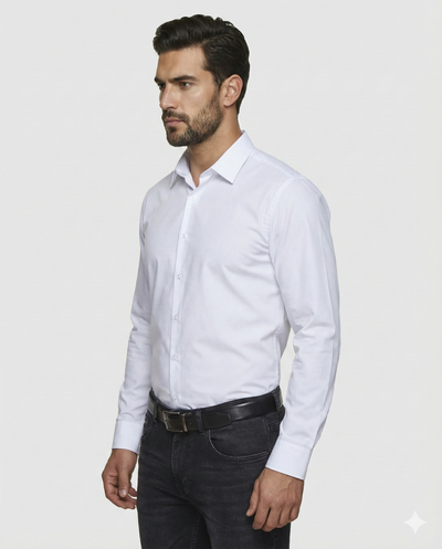 Gerase Body Fit White Shirt