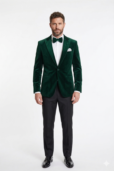 Savile Row Velvet Peak Lapel Formal Jacket