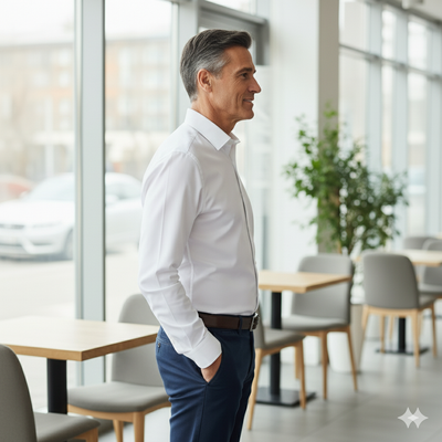 Emiliano Cotton Non Iron White Shirt