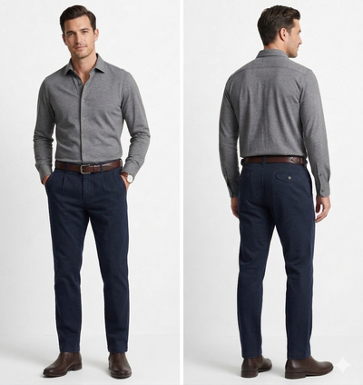 Boston Milo Navy Side Tab Cotton Chino