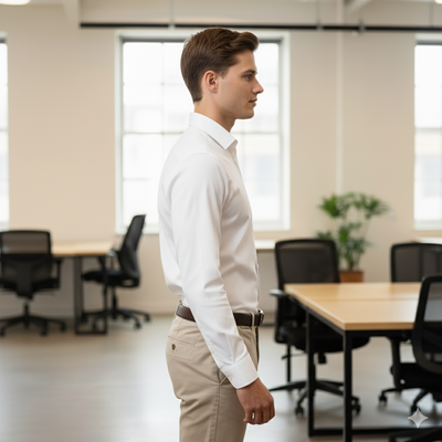 Emiliano Cotton Twill White Shirt