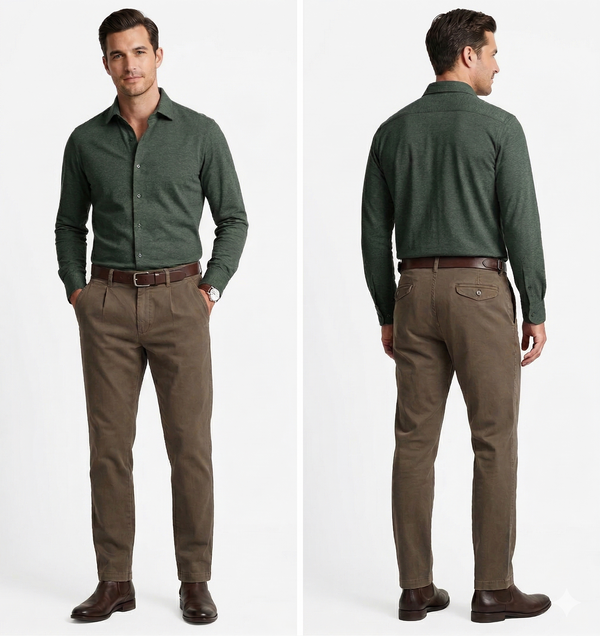 Boston Milo Coffee Side Tab Cotton Chino
