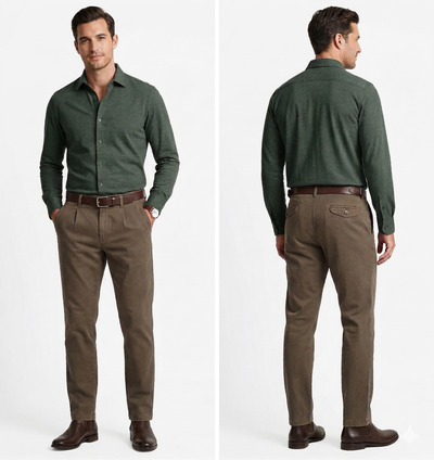 Boston Milo Coffee Side Tab Cotton Chino
