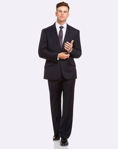 Big Mens PGH Pure Wool Navy 2-Trouser Suit Set