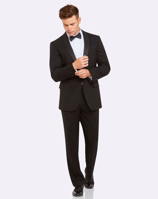 White double breasted shawl collar dinner jacket with black trousers   Ottavio Nuccio Gala