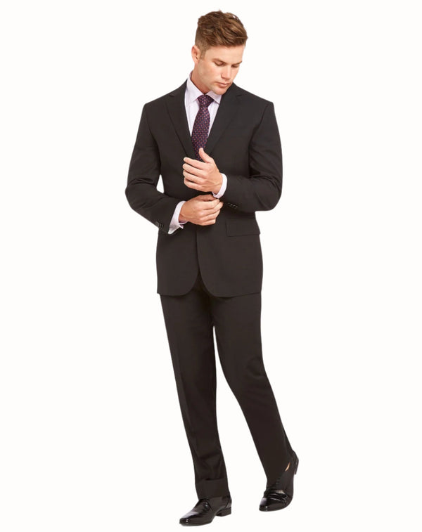 Big Mens Single Breasted Semi Slim Black Suit Set Kelly Country