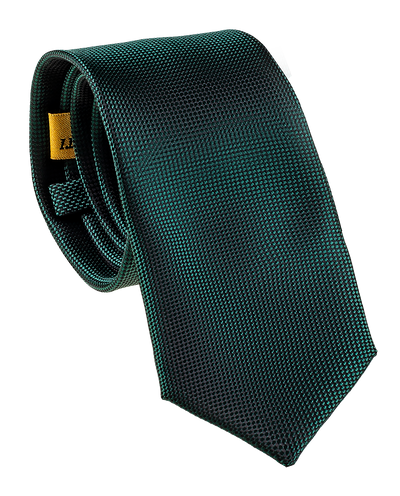 Bottle Green Self Pattern Tie, Bow Tie, Handkerchief